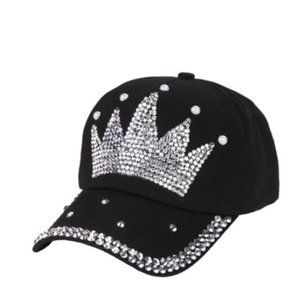 Yirtree Bling Women Baseball Cap Flower Snapback Rhinestone Sun Hats Adjustable